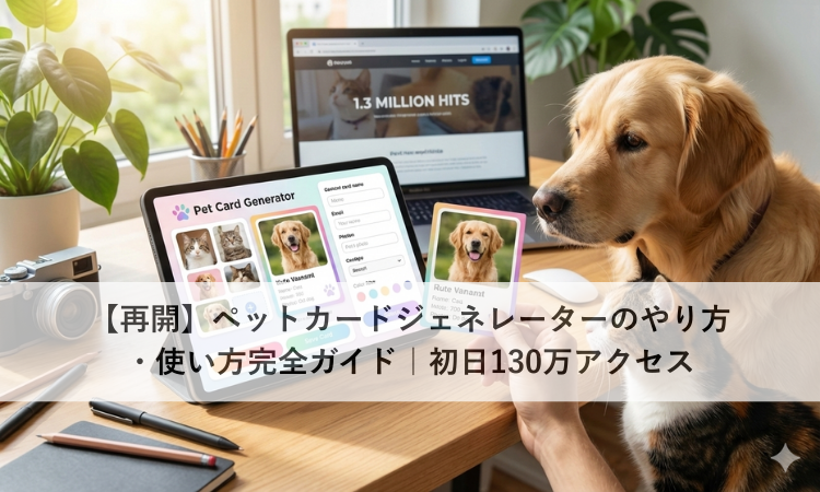 【再開】ペットカードジェネレーターのやり方・使い方完全ガイド｜初日130万アクセス