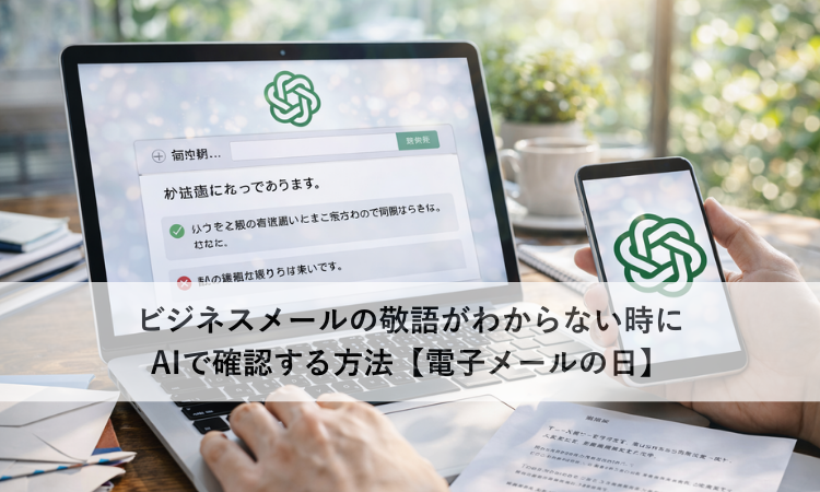 ビジネスメールの敬語がわからない時にAIで確認する方法【電子メールの日】