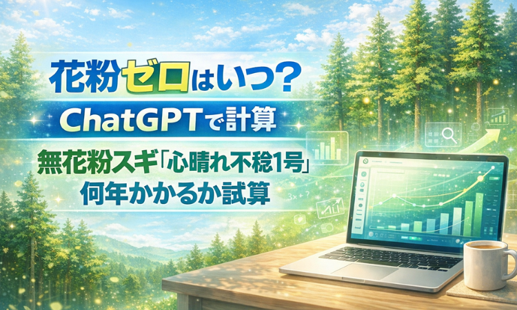 花粉ゼロはいつ？ChatGPTで計算 無花粉スギ「心晴れ不稔1号」から何年かかるか試算