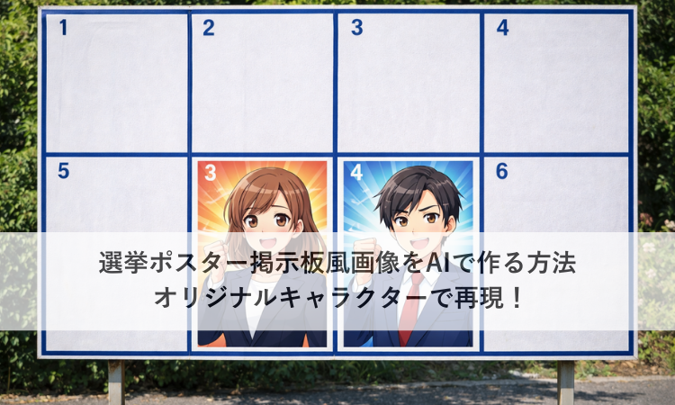 選挙ポスター掲示板風画像をAIで作る方法 オリジナルキャラクターで再現！