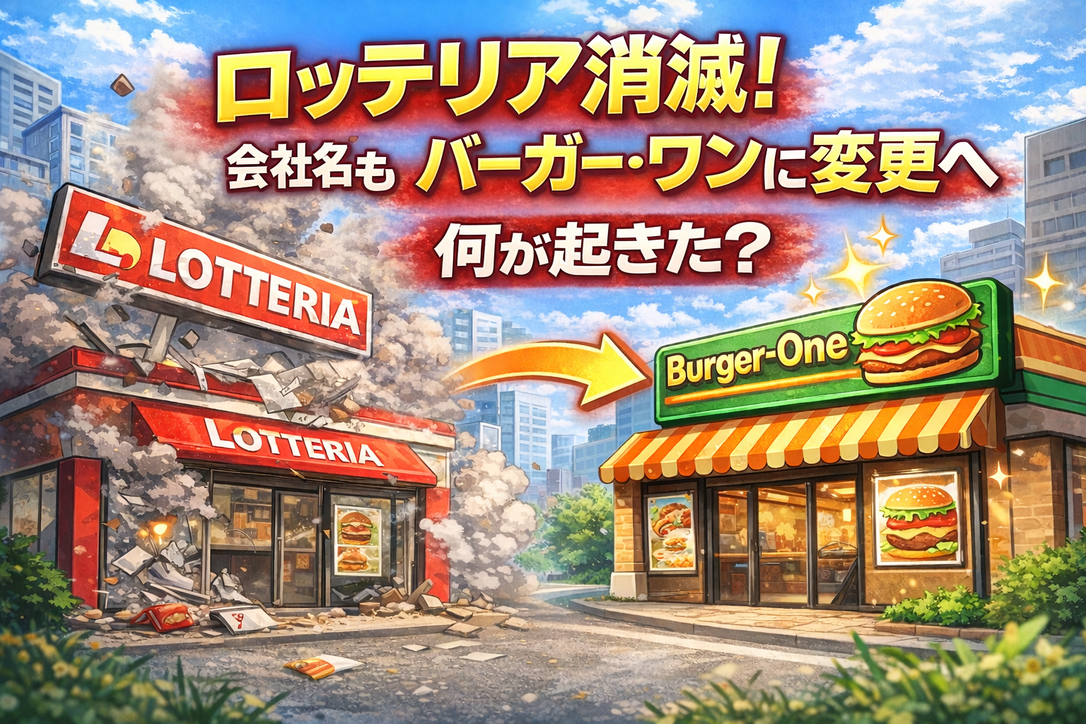 ロッテリア消滅！会社名もバーガー・ワンに変更へ 何が起きた？