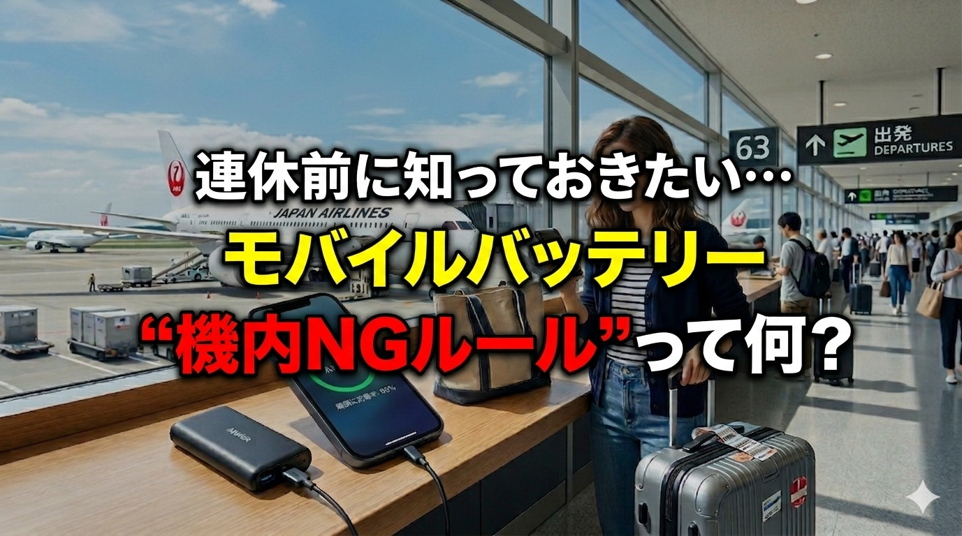 連休前に知っておきたい…モバイルバッテリー“機内NGルール”って何？
