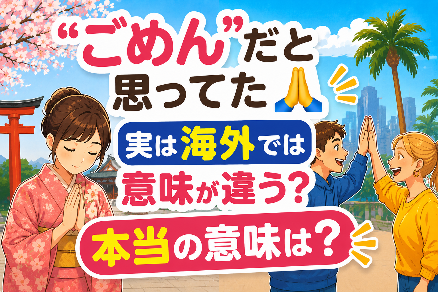 “ごめん”だと思ってた🙏 実は海外では意味が違う？本当の意味は？