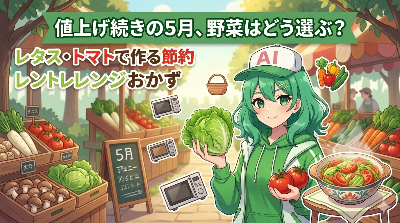 値上げ続きの5月、野菜はどう選ぶ？レタス・トマトで作る節約レンジおかず
