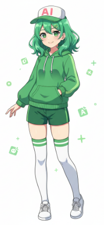 筆者オリジナルキャラクターシンナモ(擬人化)が表示される。