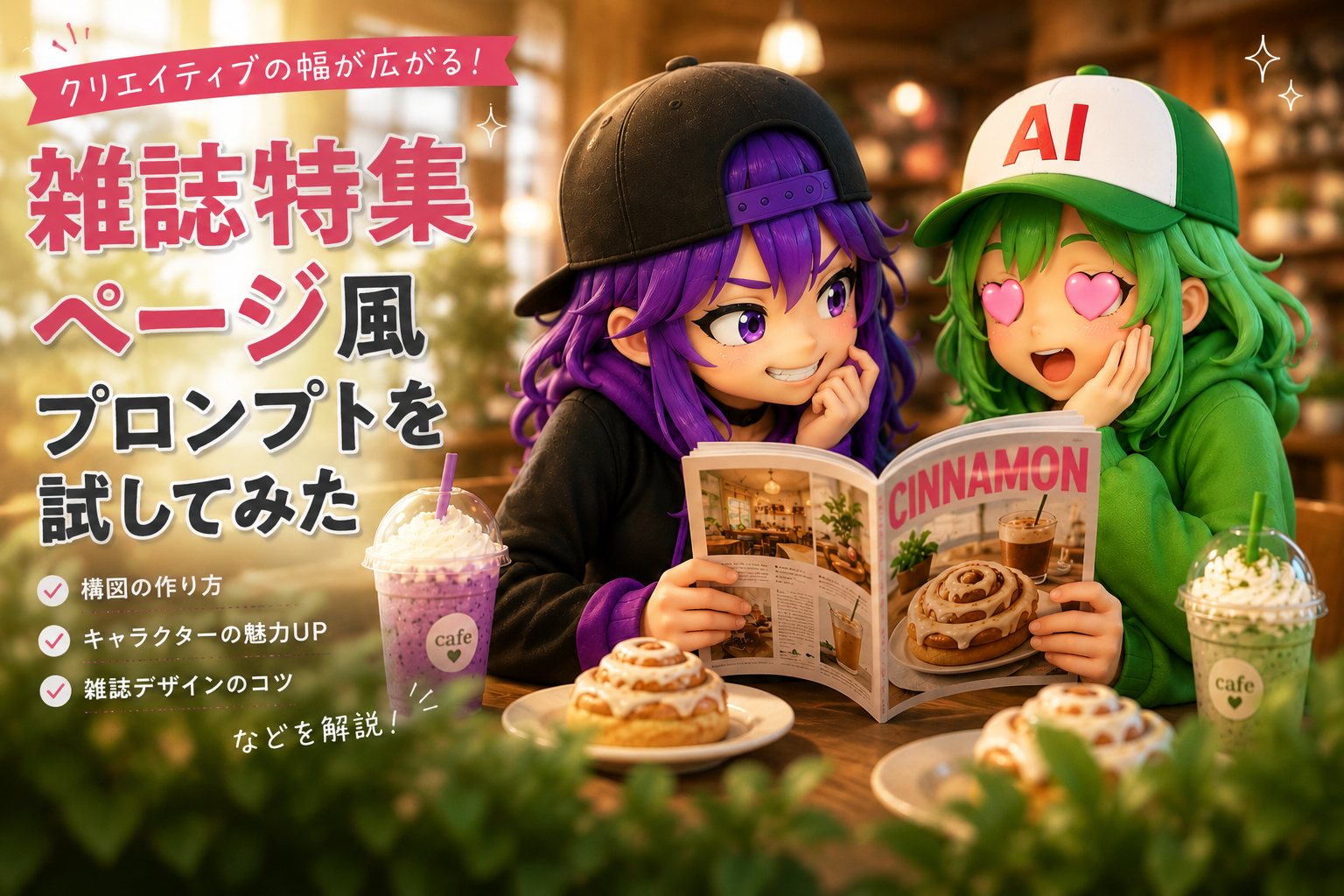 うちの子が恋愛ADVの攻略対象に！？雑誌特集ページ風プロンプトを試してみた