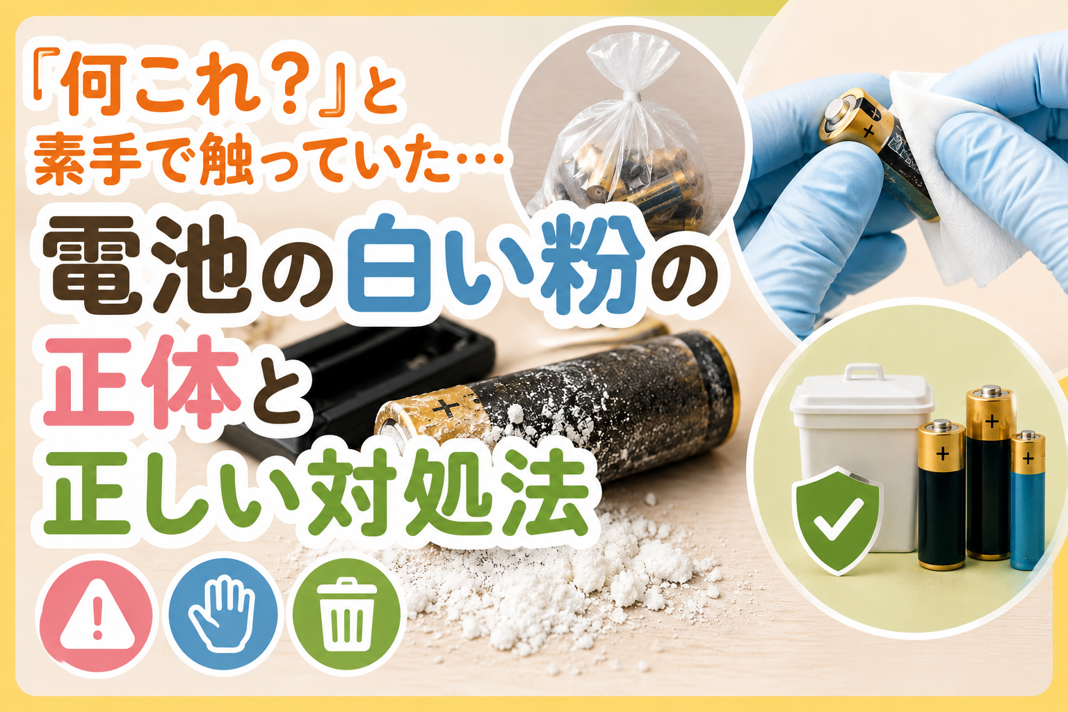 『何これ？』と素手で触っていた…電池の白い粉の正体と正しい対処法