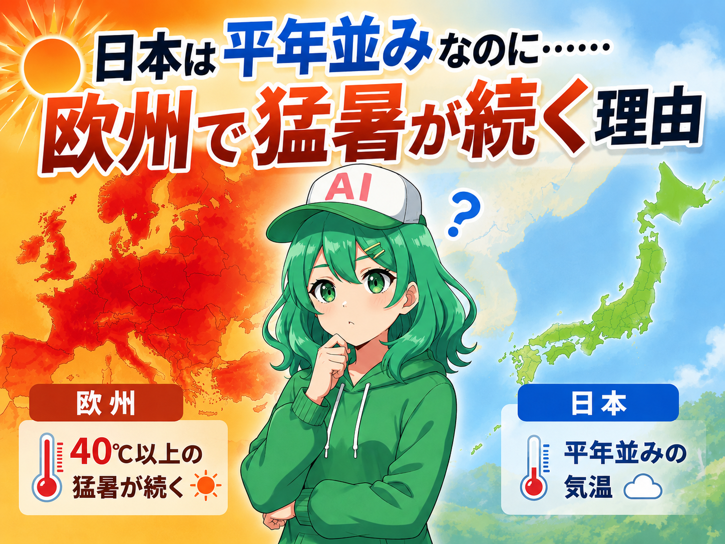 日本は平年並みなのに……欧州で猛暑が続く理由