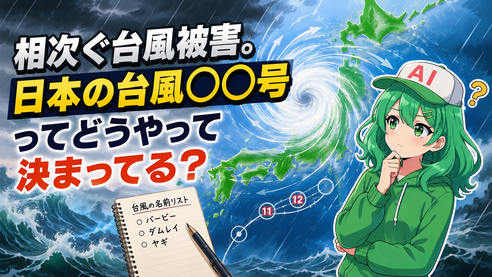 相次ぐ台風被害。日本の台風○○号ってどうやって決まってる？