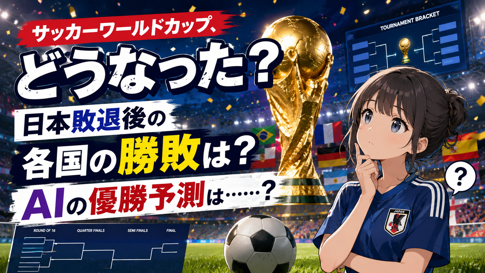 サッカーワールドカップ、どうなった？日本敗退後の各国の勝敗は？AIの優勝予測は……