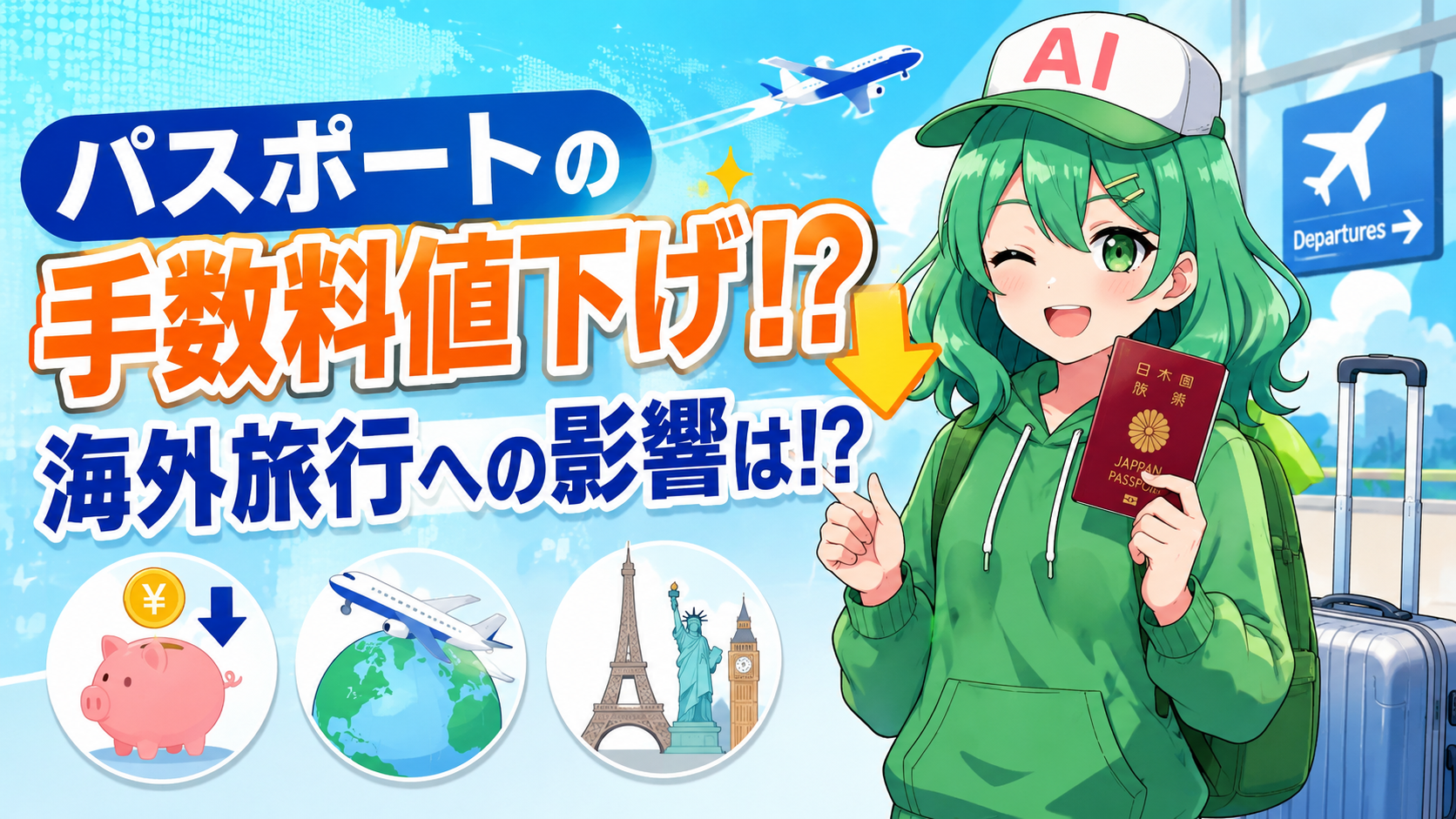 パスポートの手数料値下げ！？海外旅行への影響は！？