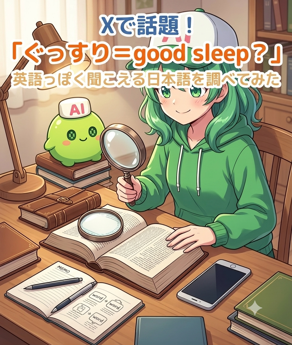 Xで話題！「ぐっすり＝good sleep」は本当？英語っぽく聞こえる日本語を調べてみた