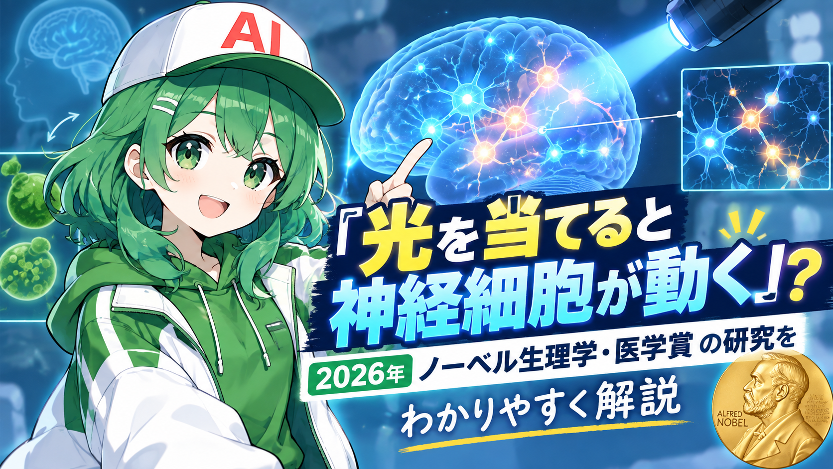 「光を当てると神経細胞が動く」！？2026年ノーベル生理学・医学賞の研究をわかりやすく解説
